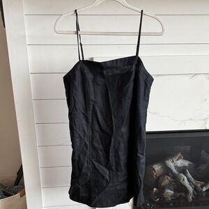 Madewell Black Linen Slip Dress